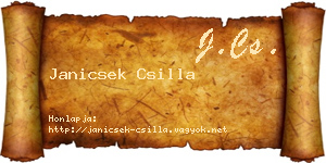 Janicsek Csilla névjegykártya